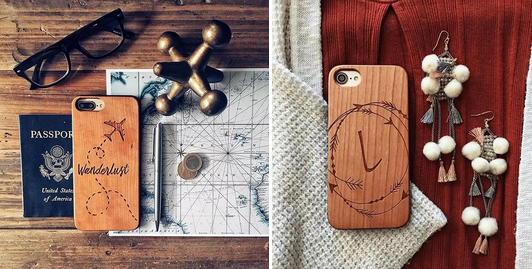 激光打標(biāo)木質(zhì)手機(jī)殼，定制專屬您個性