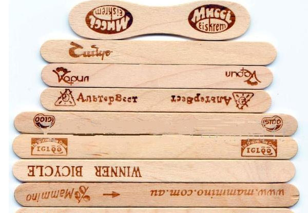 冷飲雪糕木棒雕刻打字，激光打標(biāo)機(jī)輕松完成