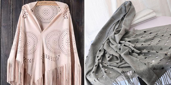 圍巾激光雕花打孔 圍巾激光雕花打孔